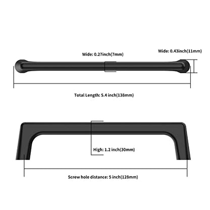 Asidrama 10 Pack 5 Inch(128mm) Matte Black Cabinet Pulls Cabinet Handles Cupboard Handles Kitchen Cabinet Hardware for Cupboard Drawer Pulls - color: Matte Black, size: 5" Hole Center, style: 10 Pack