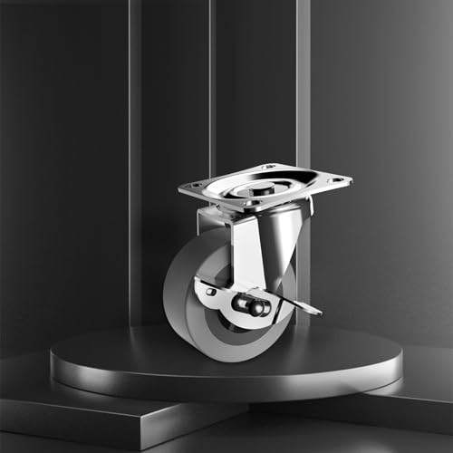 Caster Wheels, 2 Inch Casters Set of 8, Heavy Duty Casters with Brake - style: Grey-2"8pack