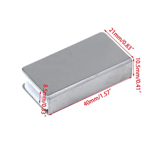 4Pack Glass Clip Silver Strikes Plate Rectangular Touch Clamps - color: Silver