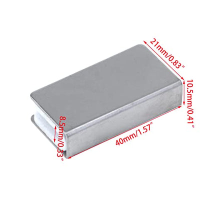 4Pack Glass Clip Silver Strikes Plate Rectangular Touch Clamps - color: Silver