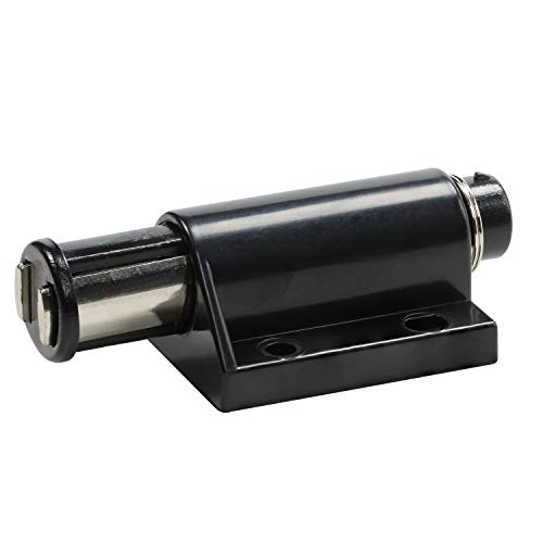 Rok Hardware Magnetic Kitchen Cabinet Furniture Door Touch Push to Open Latch Catch (2 Pack, Black) - color: Black