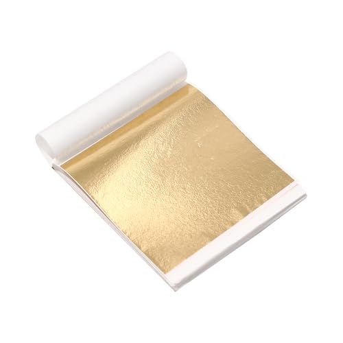 KIRIN 50Pcs BGold Leaf Sheets, 3.54x3.54 Inches Foil Sheets for Crafts, Sculptures, Furniture, Art Decorations, Gilding, Nails & Paintings - color: Bgolden