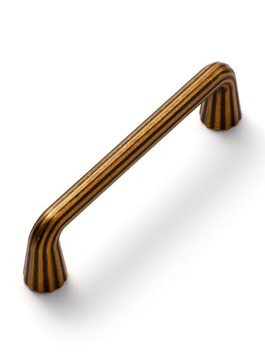 10 Pack Antique Brass Cabinet Pulls 3.75" Hole Center Vintage Drawer Pulls Bathroom Dresser Handles Hardware Zinc Alloy - color: Antique Brass, size: Pull - 3-3/4 Inch Hole Center