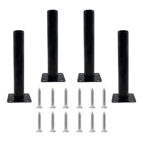 Bivethoi 4 PCS Black Adjustable Furniture Legs, 5.7 Inch / 145mm - size: 5.7 Inch / 145mm
