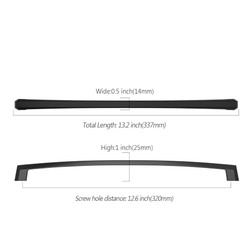 Asidrama 10 Pack 12.6 inch Matte Black Kitchen Cabinet Handles - color: Matte Black, size: 12.6" Hole Center(320mm)