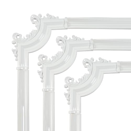 French Style 3D Floral PVC Panels - 6.1INx6.1IN.Self-Adhesive Corner Molding for DIY Wainscoting & Furniture Decor (2PCS, White) (1.3IN Corner) - size: 1.3IN Corner