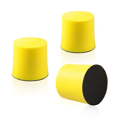 SPEEDWOX 3 Pack 2" Hand Sanding Blocks Hook and Loop Sanding Pad Hook Backing Plate for Wood Furniture Restoration Polishing Home and Car (Yellow) - style: 2" 3Pack