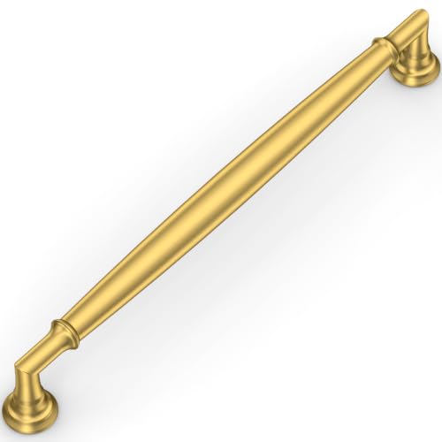 10 Pack Vibrant Brushed Moderne Brass Cabinet Pulls 7.5 Inch(192mm) Kitchen Cabinet Handles Solid Heavy Duty Drawer Pulls - color: Vibrant Brushed Moderne Brass, size: 7.5" Hole Center