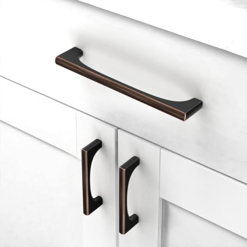 Asidrama 10 Pack 5 Inch(128mm) Oil Rubbed Bronze Cabinet pulls Kitchen Cabinet Handles, Cabinet Pulls Kitchen Cabinet Hardware for Cupboard Drawer Pulls 2321 - color: Oil Rubbed Bronze, size: 5" Hole Center, style: 10 Pack