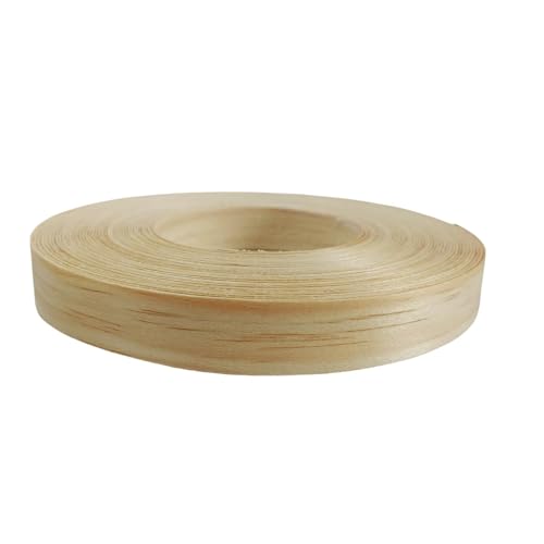 Real Pine 7/8 inch ×50ft Wood Veneer Edge Banding Roll,Preglued Iron On Veneer with Hot Melt Self Adhesive Strips,Edgebanding Flexible Tape for Furniture Cabinet Plywood Repair