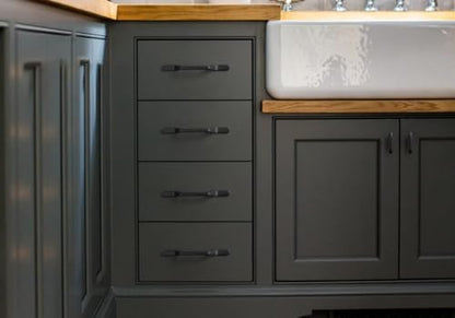 Goo-Ki 6 Pack Large Matte Black Drawer Knobs Kitchen Cabinet Knob Hardware - 3" Full Length Single Screw/Hole Zinc Alloy Black Cabinet Handles Solid Drawer Pulls - color: Matte Black, size: 3" Full Length