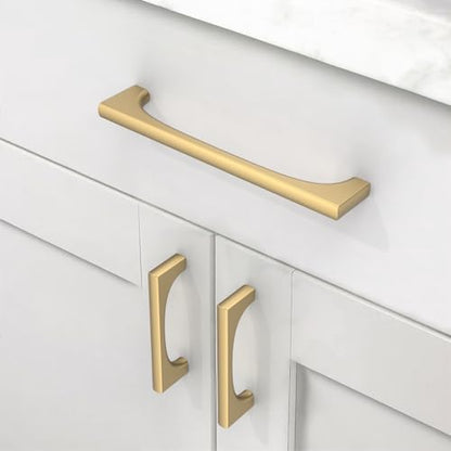 Asidrama 10 Pack 5 Inch(128mm) Champagne Bronze Cabinet Pulls Kitchen Cabinet Handles Champagne Gold Hardware for Cupboard Drawer Pulls 2321 - color: Champagne Bronze, size: 5" Hole Center, style: 10 Pack