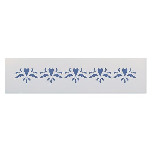 Hearts Border Stencil Template 12" x 1.5" for Painting, Crafts, DIY Projects & Home Decor – Reusable Mylar Stencil for Furniture, Walls, Wood Signs & More – The Artful Stencil