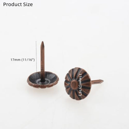 dophee 200Pcs Decorative Upholstery Tacks Nails 7/16 Inch, Red Bronze - color: Red Bronze