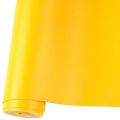 Smooth Solid Color Faux Leather Sheets Roll 12"X53" (30cmX135cm),Very Suitable for Making Crafts, Leather Earrings, Bows,Sewing (Yellow) - color: Yellow