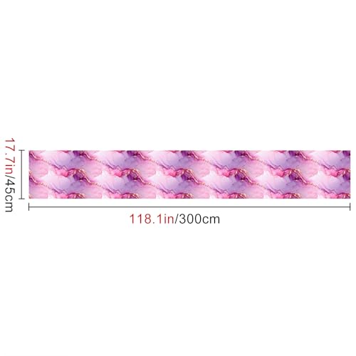 HOMETITUTE Pink Purple Marble Peel Stick Wallpaper 118.1x17.7 Inch Vinyl - color: Pink Purple Marble