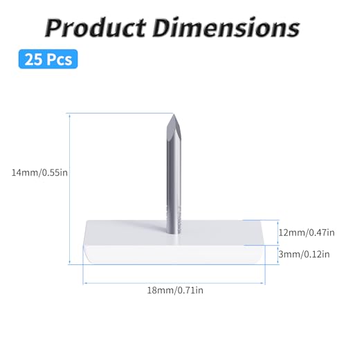 25 Pcs Furniture Glide Nails, 18x12x3mm, Square, Nylon - size: 18×12mm