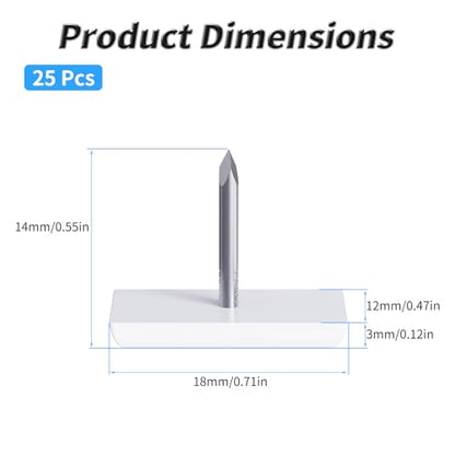 25 Pcs Furniture Glide Nails, 18x12x3mm, Square, Nylon - size: 18×12mm