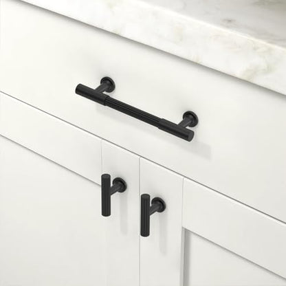 10 Pack Matte Black Cabinet Pulls 3.75 Inch(96mm) Kitchen Cabinet Handles Solid Heavy Duty Drawer Pulls - color: Matte Black, size: 3.75" Hole Center