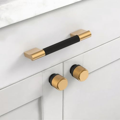 Asidrama 10 Pack 3.75 inch Matte Black and Champagne Bronze Cabinet Pulls - color: Black-Champagne Bronze, size: 3.75" Hole Center(96mm)