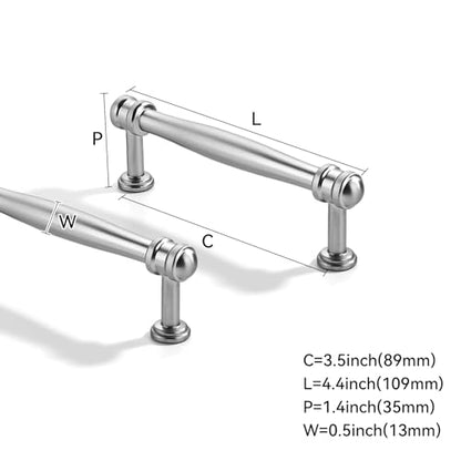 10 Pack 3-1/2 inch(89mm) Center to Center Brushed Satin Nickel Cabinet Pulls Solid Cabinet Hardware Heavy-Duty Drawer Pulls Kitchen Handles for Cabinets Cupboard Handles - color: Brushed Satin Nickel, size: 3-1/2 inch(89mm)Center to Center, style: 10 Pack