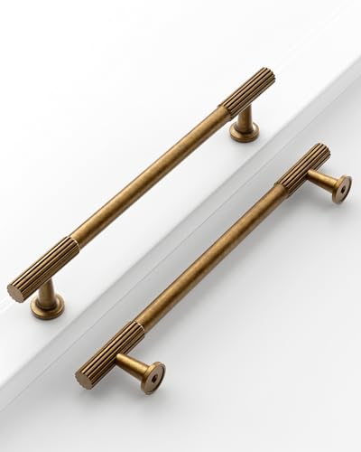 Antique Brass Cabinet Handles Kitchen Pulls 6.25 Inch 10 Pack - color: Antique Brass, size: Handle - 6-1/4"/160MM Hole Center