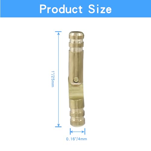 Luomorgo 25 Pcs Barrel Hinges, 4x25mm Brass Hidden Hinges Invisible Hinge, Small Concealed Hinges for Crafts, Wooden Box, Jewelry Box, Cabinet Door - size: 4x25mm