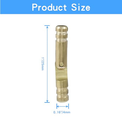 Luomorgo 25 Pcs Barrel Hinges, 4x25mm Brass Hidden Hinges Invisible Hinge, Small Concealed Hinges for Crafts, Wooden Box, Jewelry Box, Cabinet Door - size: 4x25mm