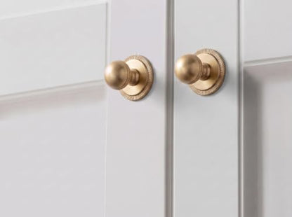 Goo-Ki Cabinet Knobs with Backplate, Champagne Bronze, 6 Pack - color: Champagne Bronze, style: Radiant Crest Style