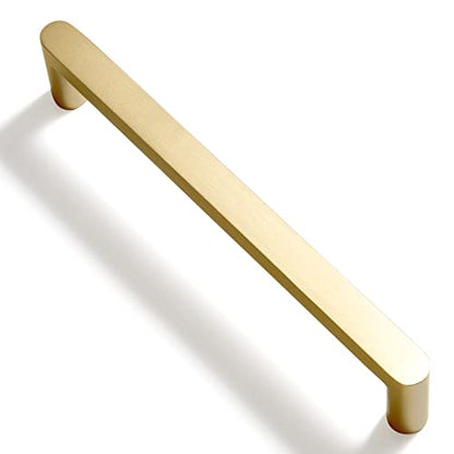 Goo-Ki 6 Pack Pure Brass Made Luxurious Cabinet Pulls,Matte,5 Inches Center to Center,Brushed Brass - color: Pure Brass, size: 5" Center to Center