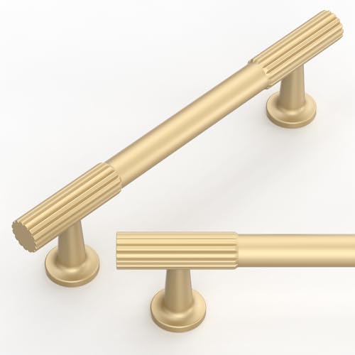10 Pack Brushed Gold Cabinet Pulls 3.75 Inch(96mm) Kitchen Cabinet Handles Cabinet Hardware for Drawer Pulls - color: Brushed Gold, size: 3.75" Hole Center