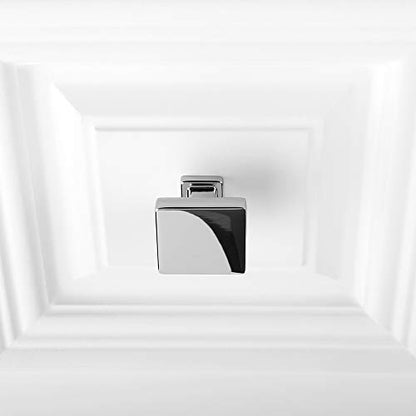 KOOFIZO 30 Pack Polished Chrome Cabinet Knobs, Square Single Hole Pulls K08 - color: Polished Chrome, size: Knob 1 - 30Pcs