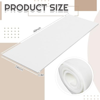 Amylove 1 Pack Upholstery Foam Sheet, 1/4" X 24" X 42",White - color: White, size: 1/4" X 24" X 42"