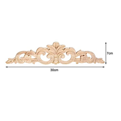 1Pc Wood Carved Appliques Long Wooden Carving Onlays Decals for Furniture - color: 1-Pack, size: 11.9 x 2.8 inches