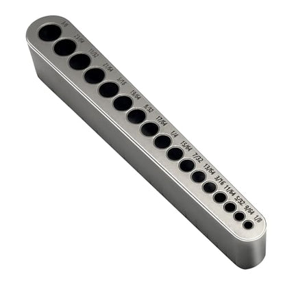 STD1000DGNP Drill Guide for Straight Holes, 17 Drill Sizes, From 1/8" to 3/8", in 1/64" Increments, Heat-Treated Steel, Drill Jig Block, Drill Bit Guide, Lifetime Free Replacement