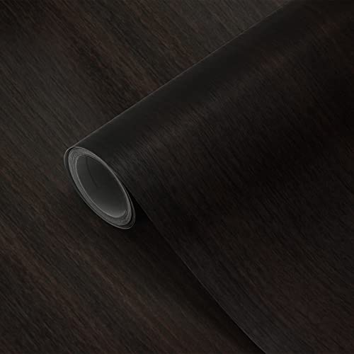 Wood Grain Wallpaper Self Adhesive Wallpaper Vinyl Wrap Removable Peel and Stick Contact Paper for Shelf Liner Countertop Desk Table Cabinets 16"x198" Dark Brown Walnut for Walls Countertop Cabinets - color: Dark Brown Walnut, size: 16" x 198"
