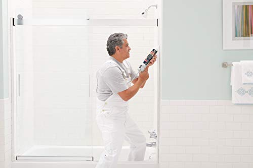 GE Supreme Silicone Caulk for Kitchen & Bath, White, 10.1 fl oz Cartridge, 1 Pack