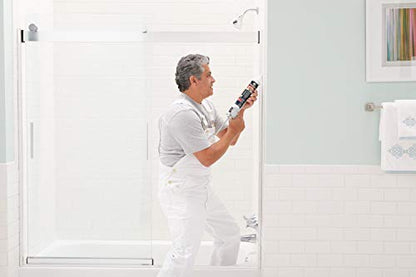 GE Supreme Silicone Caulk for Kitchen & Bath, White, 10.1 fl oz Cartridge, 1 Pack