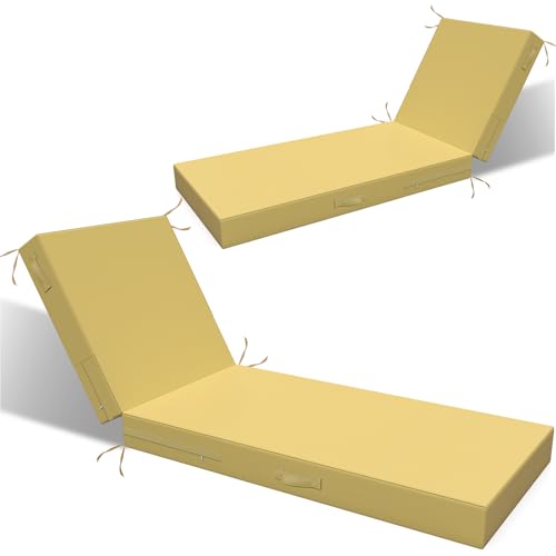 L'AGRATY Chaise Lounge Chair Waterproof Cushion Set of 2 Outdoor for Pool - color: Khaki