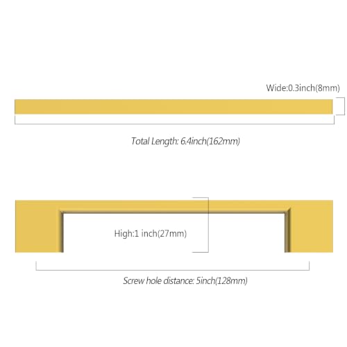 9BUILD 10 Pack Vibrant Brushed Moderne Brass Cabinet Pulls 5 Inch Cabinets Handles Kitchen Cabinet Hardware Handle for Dresser Pulls - color: Vibrant Brushed Moderne Brass, size: 5"/128MM Hole Center, style: 10 Pack