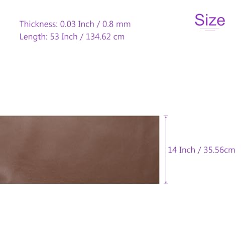DMiotech 1 Pack 14 Inch x 53 Inch Faux Leather Sheet Furniture Cover Napa Skin Dark Brown PU Leather Roll for Handmade DIY Craft Projects - color: Dark Brown
