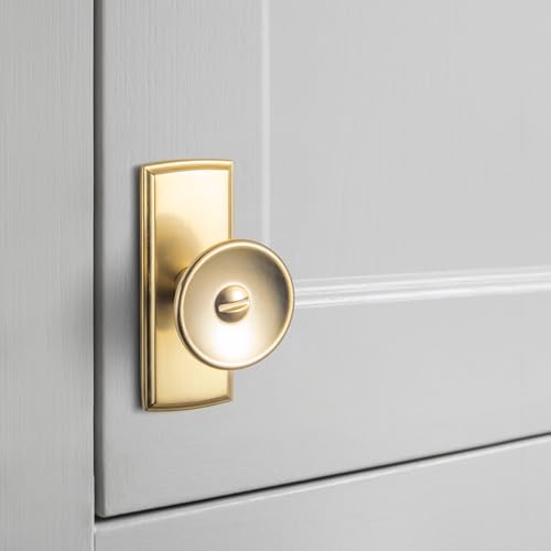 6 Pack Champagne Bronze Cabinet Knobs with Backplate Modern Knob - color: Champagne Bronze, style: Escutcheon