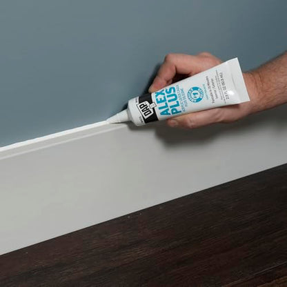 DAP Alex Plus Acrylic Latex Caulk, White, 2.8 oz (7079800956)