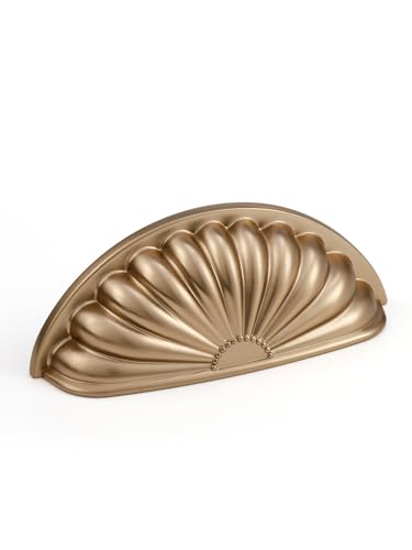 Champagne Bronze Cabinet Cup Pulls 2.5" Hole Center 5 Pack Brass Drawer Pulls Kitchen Hardware Cabinet Handles Dresser Handles - color: Champagne Bronze, size: 2.5"(64mm) Hole Center