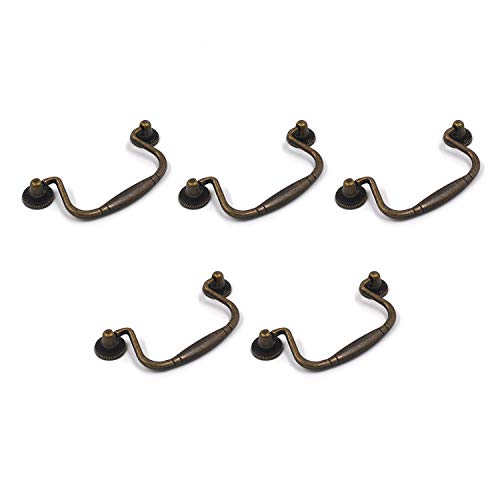 5Pcs 3-inch Bail Pulls Antique Handle for Drawer Dresser Cabinet