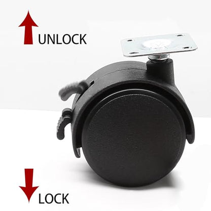 Zorfeter 1.5 Inch Swivel Furniture Caster Wheels with Brakes, Black, 4 Set - style: 1.5 Inch Plate Casters