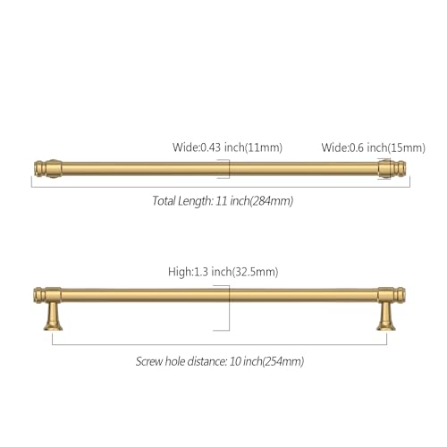 Asidrama 10 Pack 10 Inch Champagne Bronze Kitchen Cabinet Handles - color: Champagne Bronze, size: 10" Hole Center(254mm)