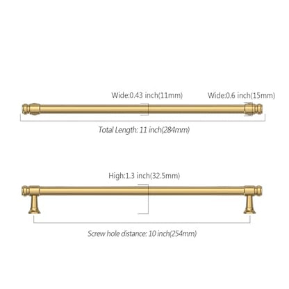 Asidrama 10 Pack 10 Inch Champagne Bronze Kitchen Cabinet Handles - color: Champagne Bronze, size: 10" Hole Center(254mm)