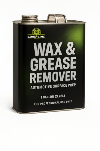 LiME LiNE Wax and Grease Remover – Multi-Surface Paint Prep Cleaner for Auto Body, Metal, Plastic, Fiberglass – Fast-Drying Solvent Degreaser Removes Wax, Tar, Adhesive & Contaminants (1 Gallon) - size: 128 Fl Oz (Pack of 1)