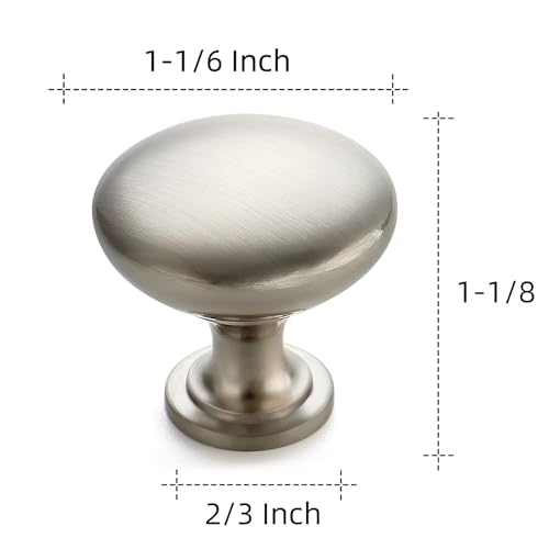 Ravinte Brushed Nickel Cabinet Knobs, Zinc Knobs Drawer Pulls, 5 Pack - color: Brushed Nickel